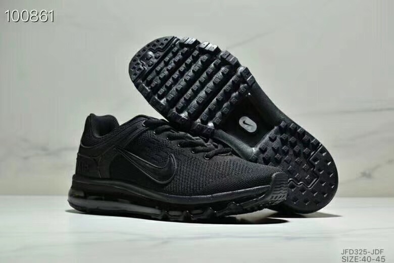 Men Nike Air Max 360 Knit All Black Shoes